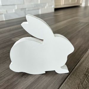Easter White Wood Bunny Tabletop Decor
